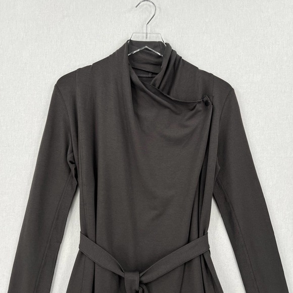 LUNYA The Robe Womens XS Small Eclipse Gray Cowl Neck Pima Cotton Blend Long NEW - Picture 7 of 16